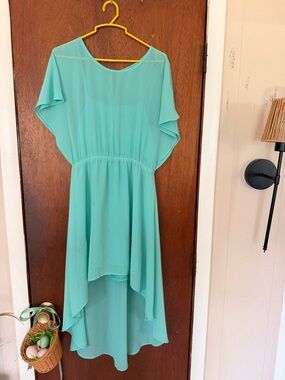 Forever 21 Mint Teal Hi-Low Midi Dress